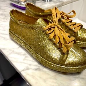 Gold Mini Melissa Sneakers
